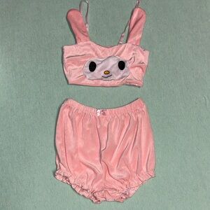 Sanrio My Melody themed pajama set soft pink size S NWOT